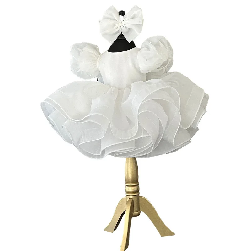 Vestido de cumpleaños para niña con tul y manga larga - imagen 4