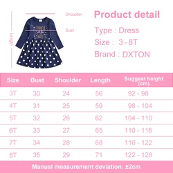 DXTON vestido de manga larga de invierno de algodón con estrella