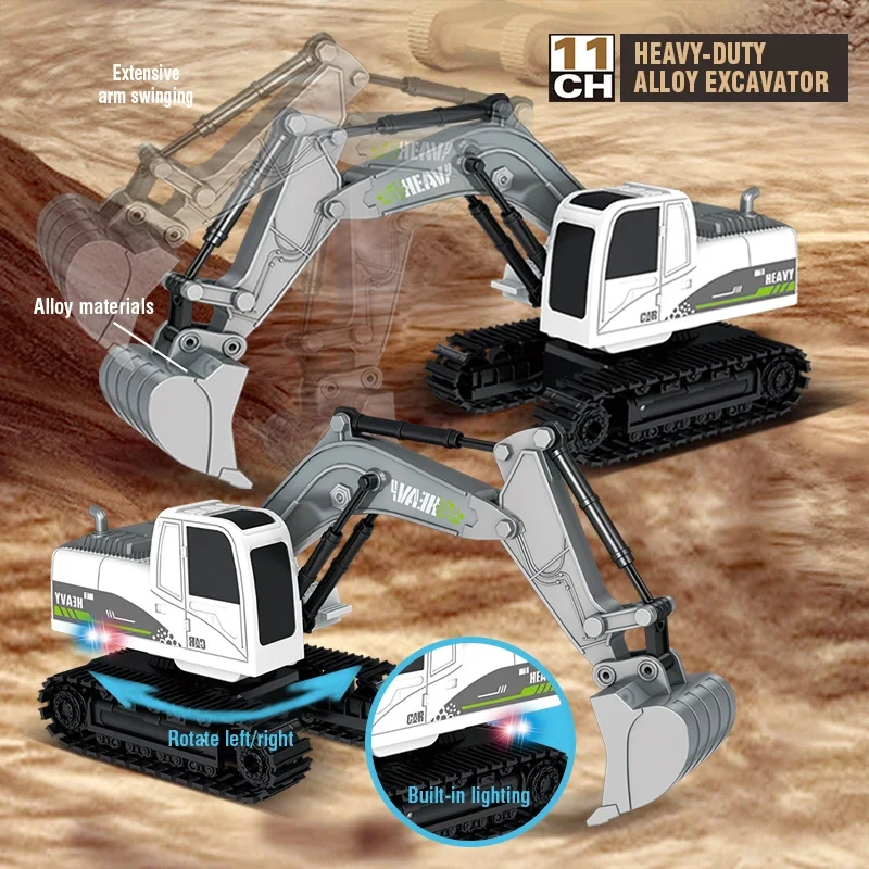 Camión excavadora RC de control remoto para niños ingeniería - imagen 3