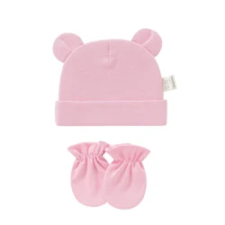 Conjunto de nacimiento para bebé con gorro y guantes suaves