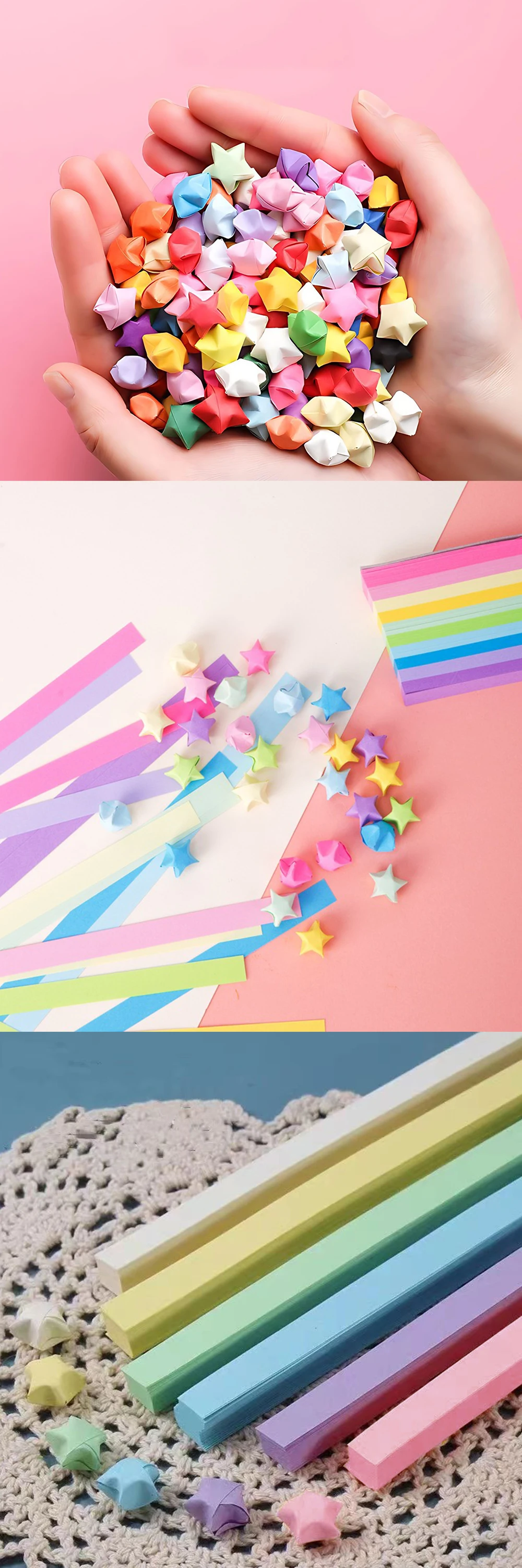 Estrellas de origami listas para usar en manualidades