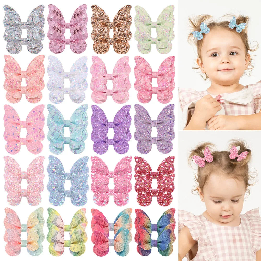 Pinzas para el pelo de lentejuelas con lazos y mariposas - imagen 2