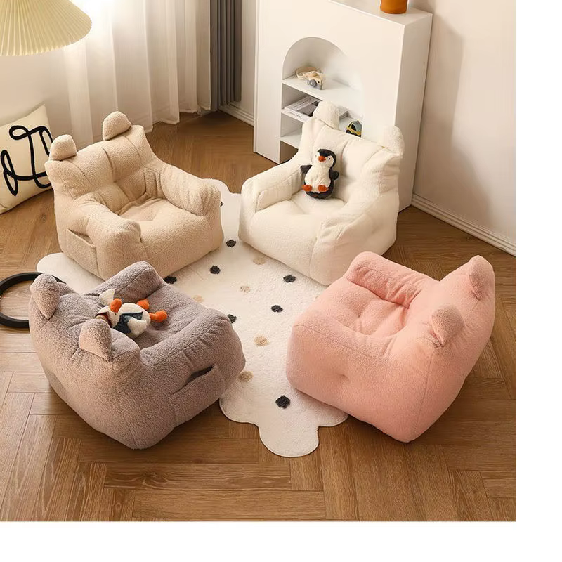 LazyChild Sofá infantil con diseño animado y tela de terciopelo suave - imagen 2