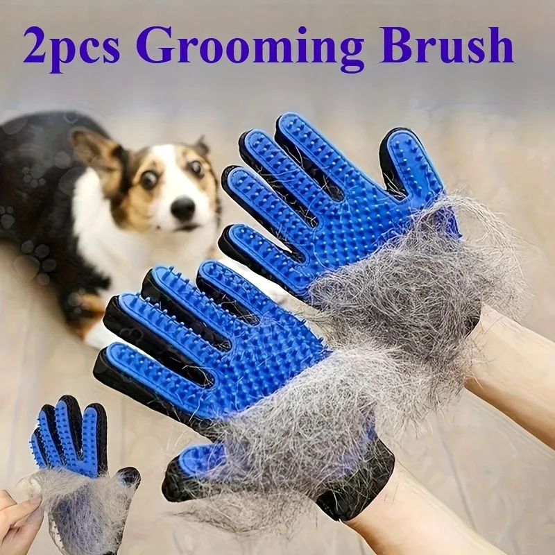 Guantes de silicona para eliminar pelo y masajear mascotas