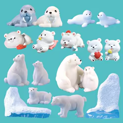 Estatua de oso polar blanco en resina – Decoración hogar y jardín