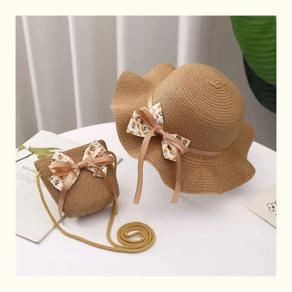 Sombrero de paja de ala ancha para niños con protección UV - Verano - imagen 5