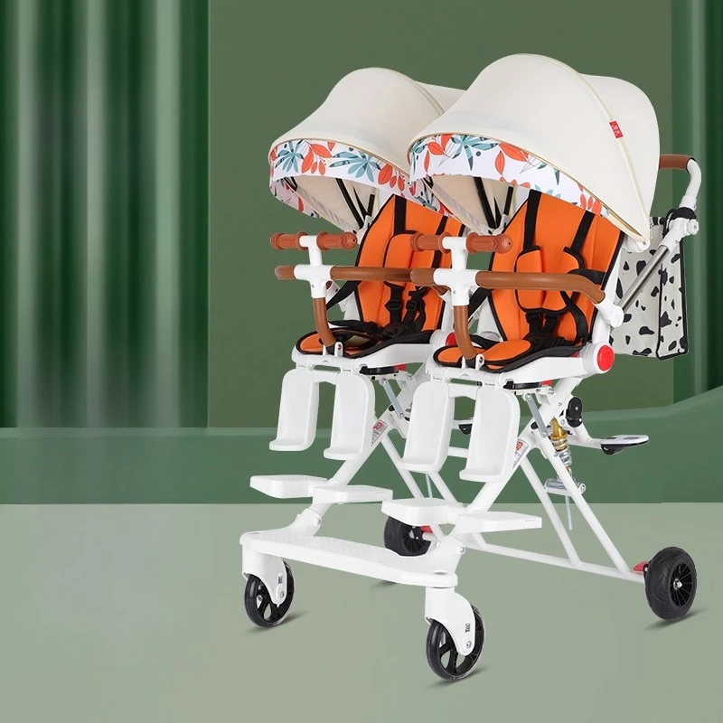 Cochecito doble para correr con asientos reclinables compactos - imagen 5