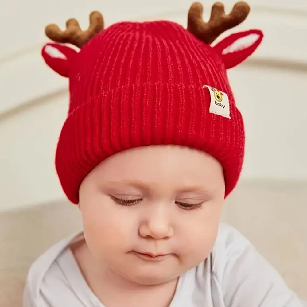 Gorro navideño de reno con astas en felpa suave para jóvenes - imagen 5