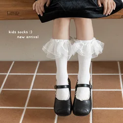 Calcetines altos de encaje para niñas – Estilo princesa caramelo