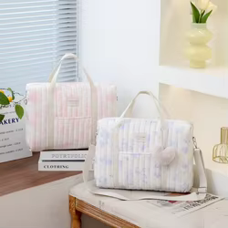 Bolsa de pañales multifuncional floral para mamá con bandolera