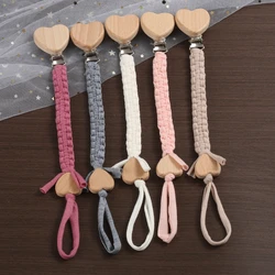 Portachupetes de madera tejida para bebé