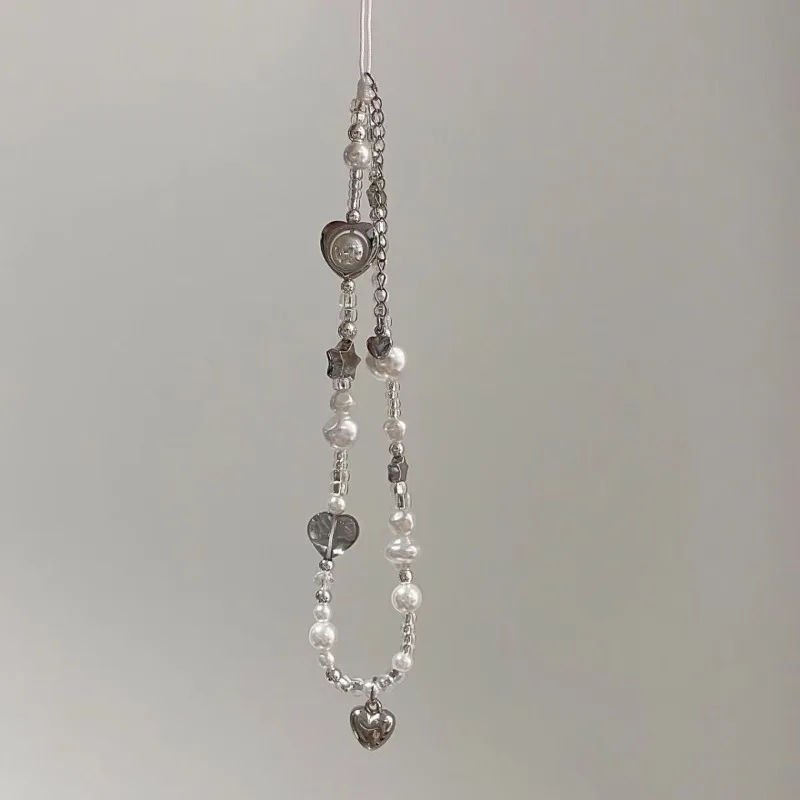 Funda para móvil con cordón antipérdida, perlas y estrellas - imagen 2