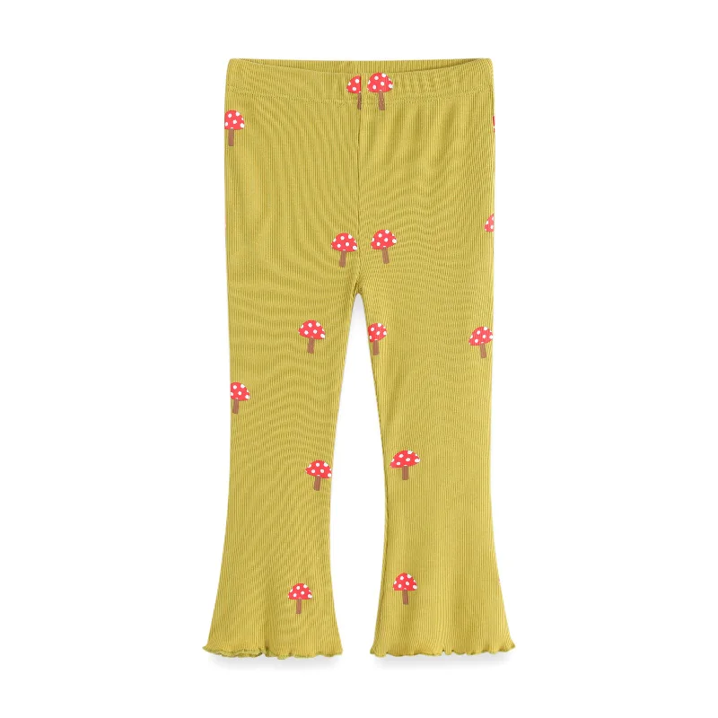 Leggings de algodón para niña con pata acampanada - imagen 2