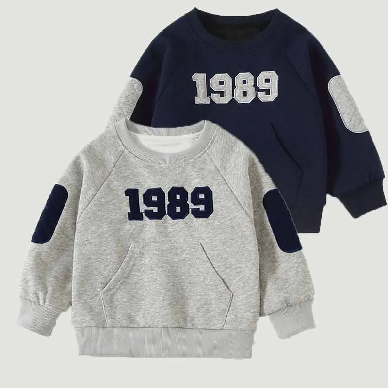 Sudadera de manga larga infantil con cuello redondo, holgada - imagen 3