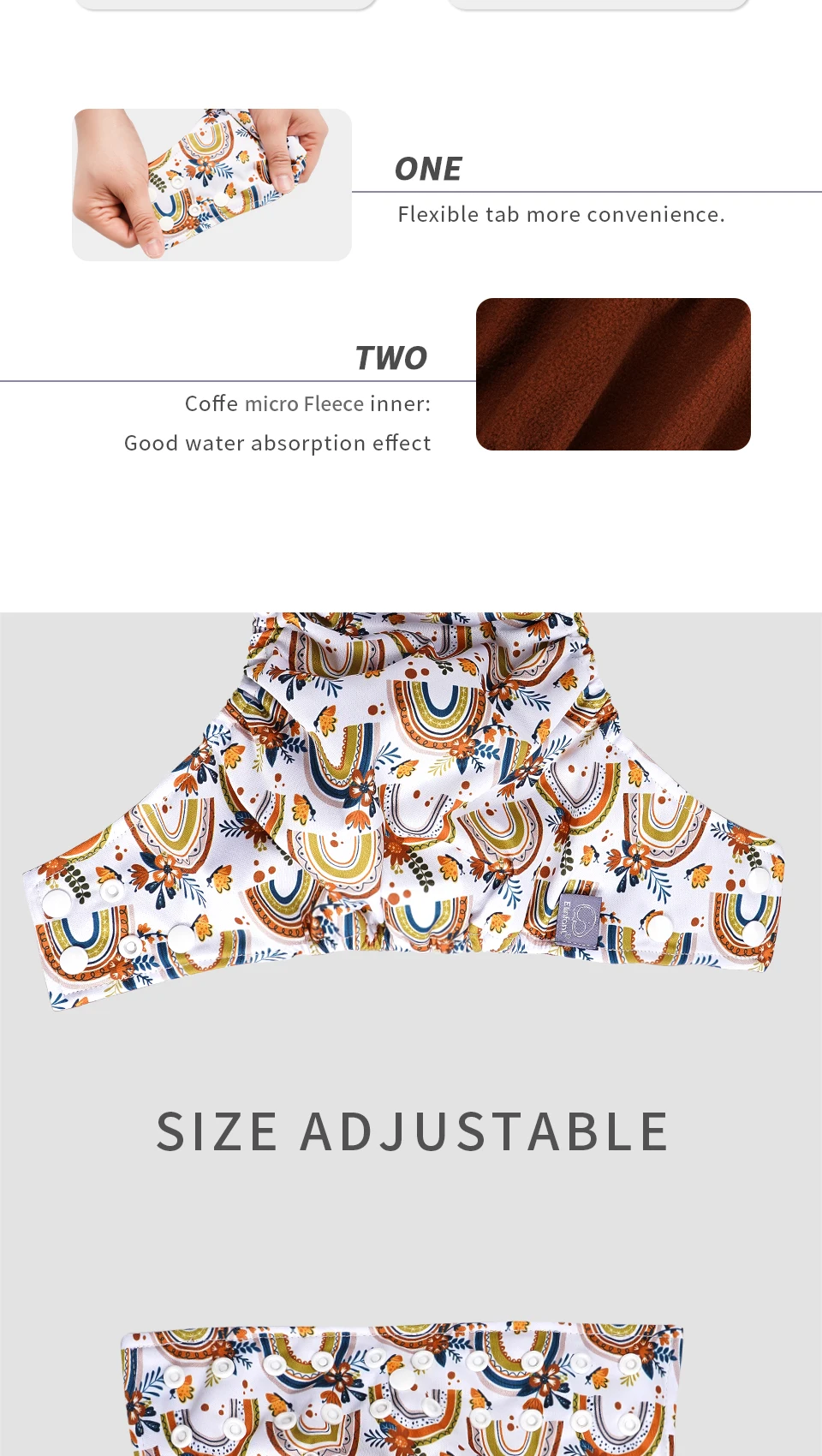 Diseño unisex del pañal de tela para bebé
