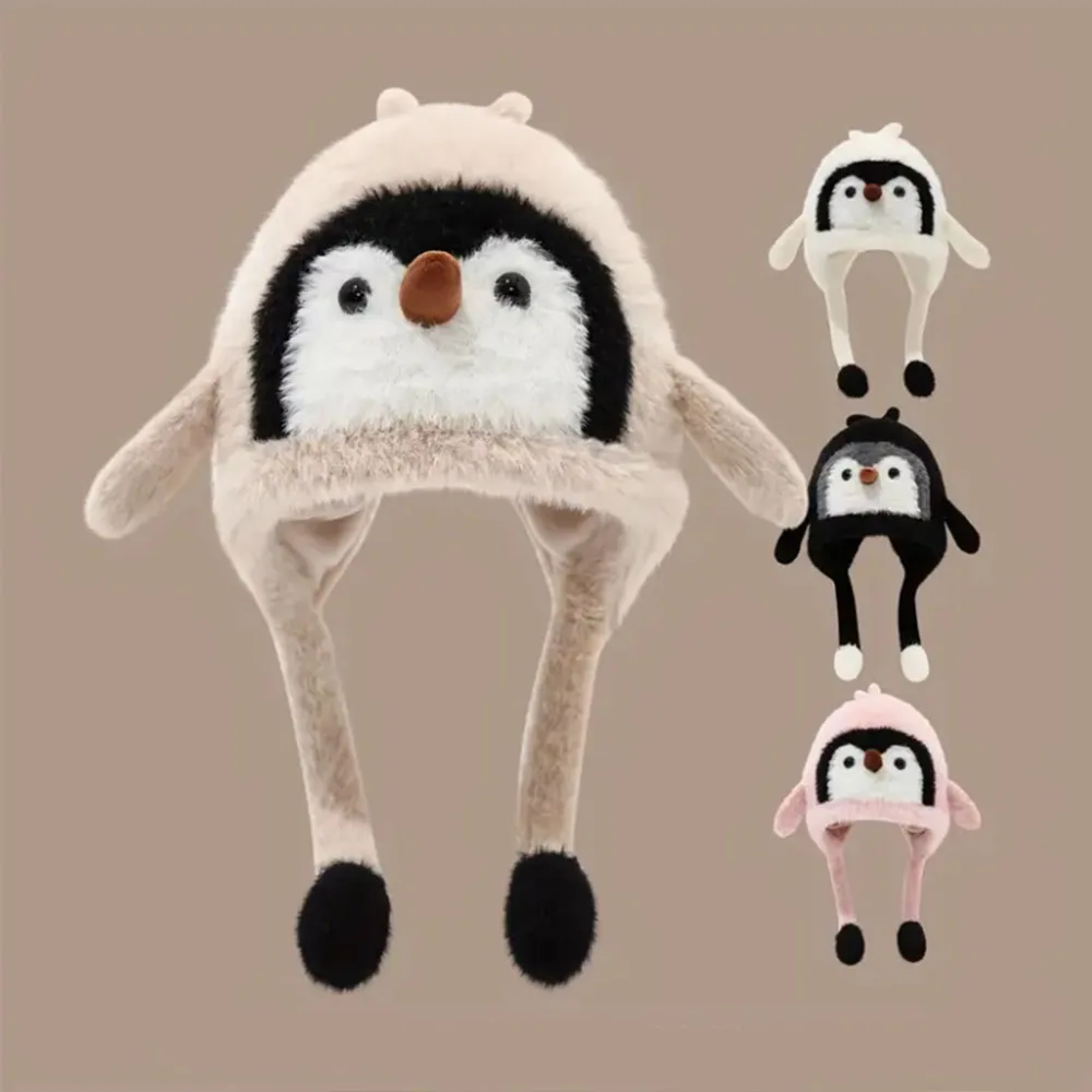 Detalle de orejas esponjosas y forma de pingüino