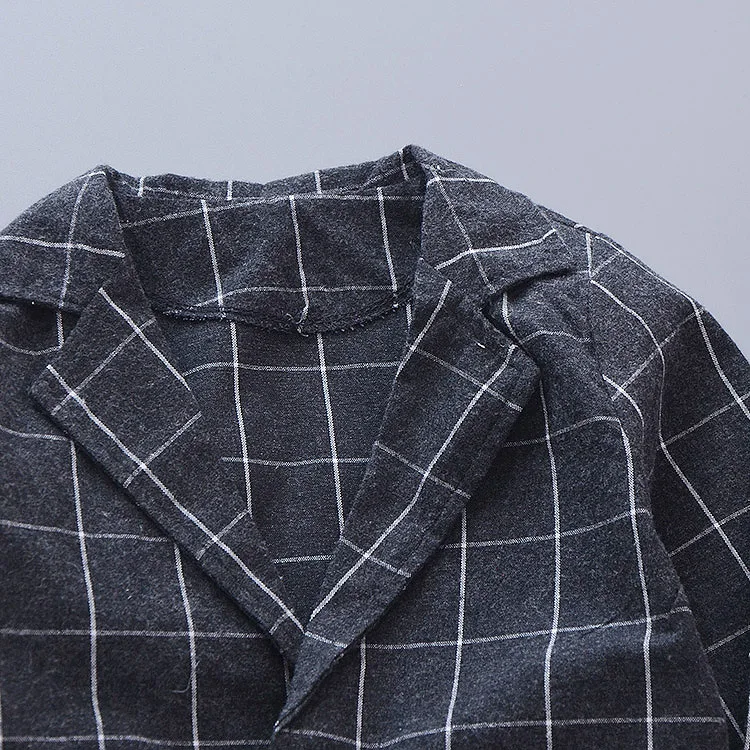 Conjunto bebé: abrigo a cuadros con camiseta y pantalón - imagen 5