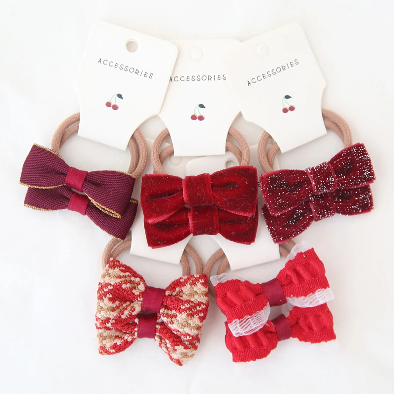 Diademas para niñas con lazos y flores, bandas elásticas - imagen 5