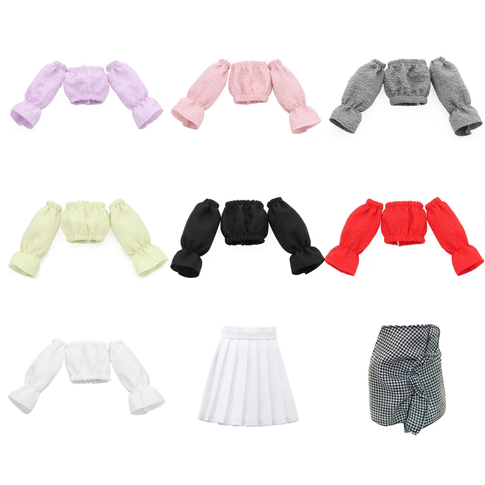 Ropa para muñecas BJD: blusas, camiseta y falda plisada a cuadros