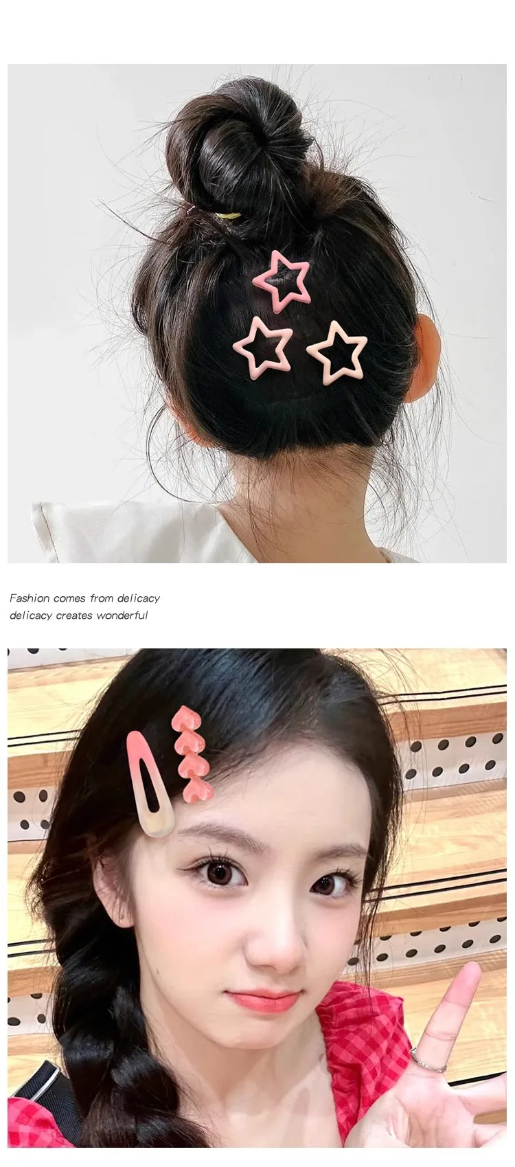 Pinzas para el cabello - Modelo en uso