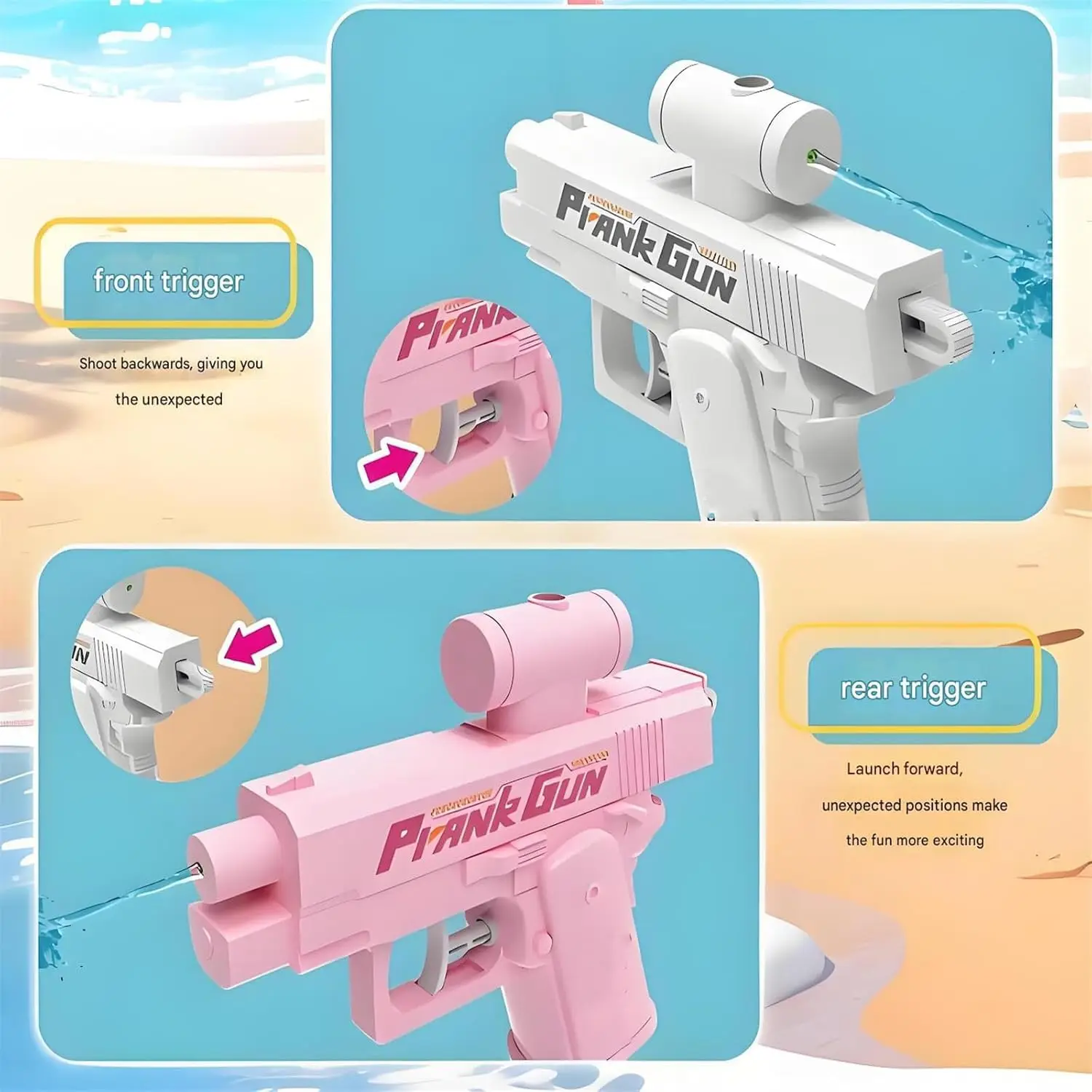 Pistola de agua mini de doble chorro para juegos de verano - imagen 3