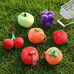 Llavero de peluche de frutas con fresa y cereza para mujer