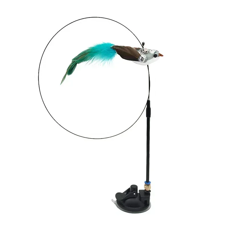 Juguete interactivo para gatos con pluma y campana en varita - imagen 2