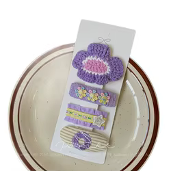 Pinzas para el cabello tela floral coreana - Multicolores infantiles