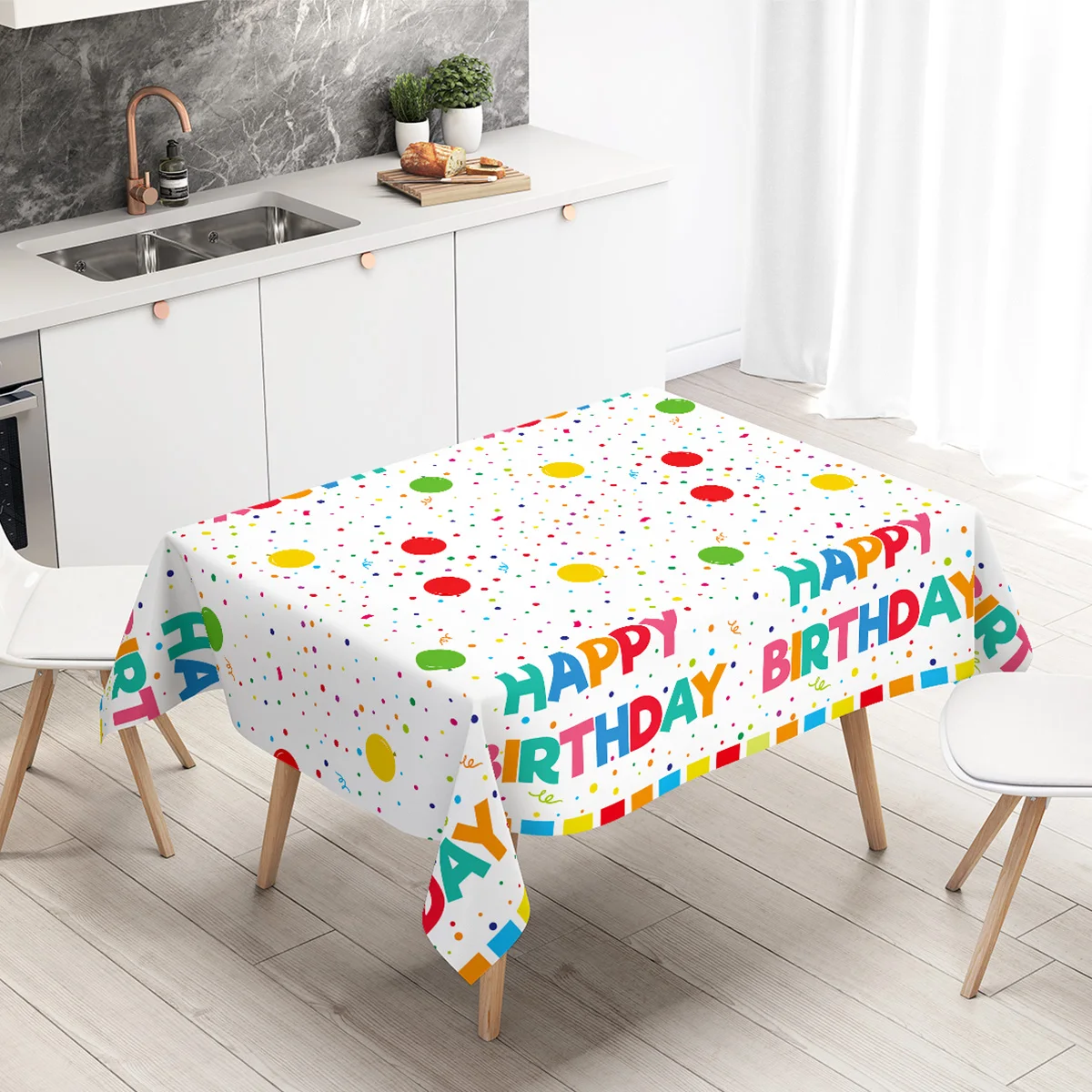 Mantel fiesta cumpleaños con globos – Decoración infantil para mesa - imagen 4