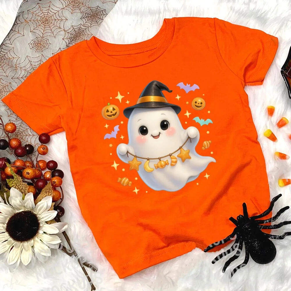 Camiseta Halloween para niño – Estampado de calabaza naranja - imagen 5