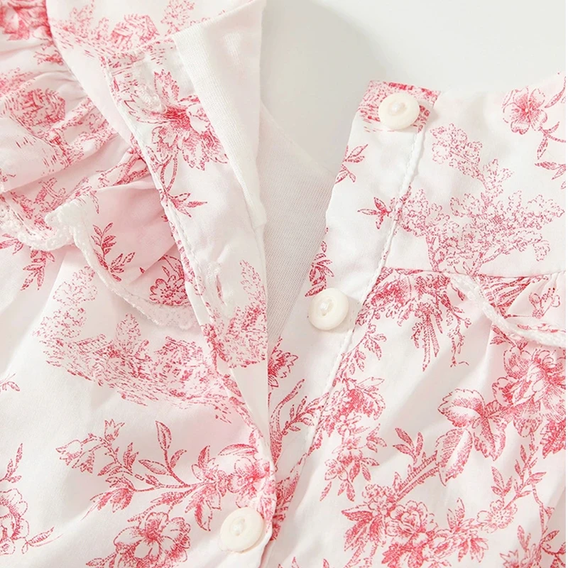 Mono de algodón para bebé recién nacida – cuello de muñeca floral - imagen 5