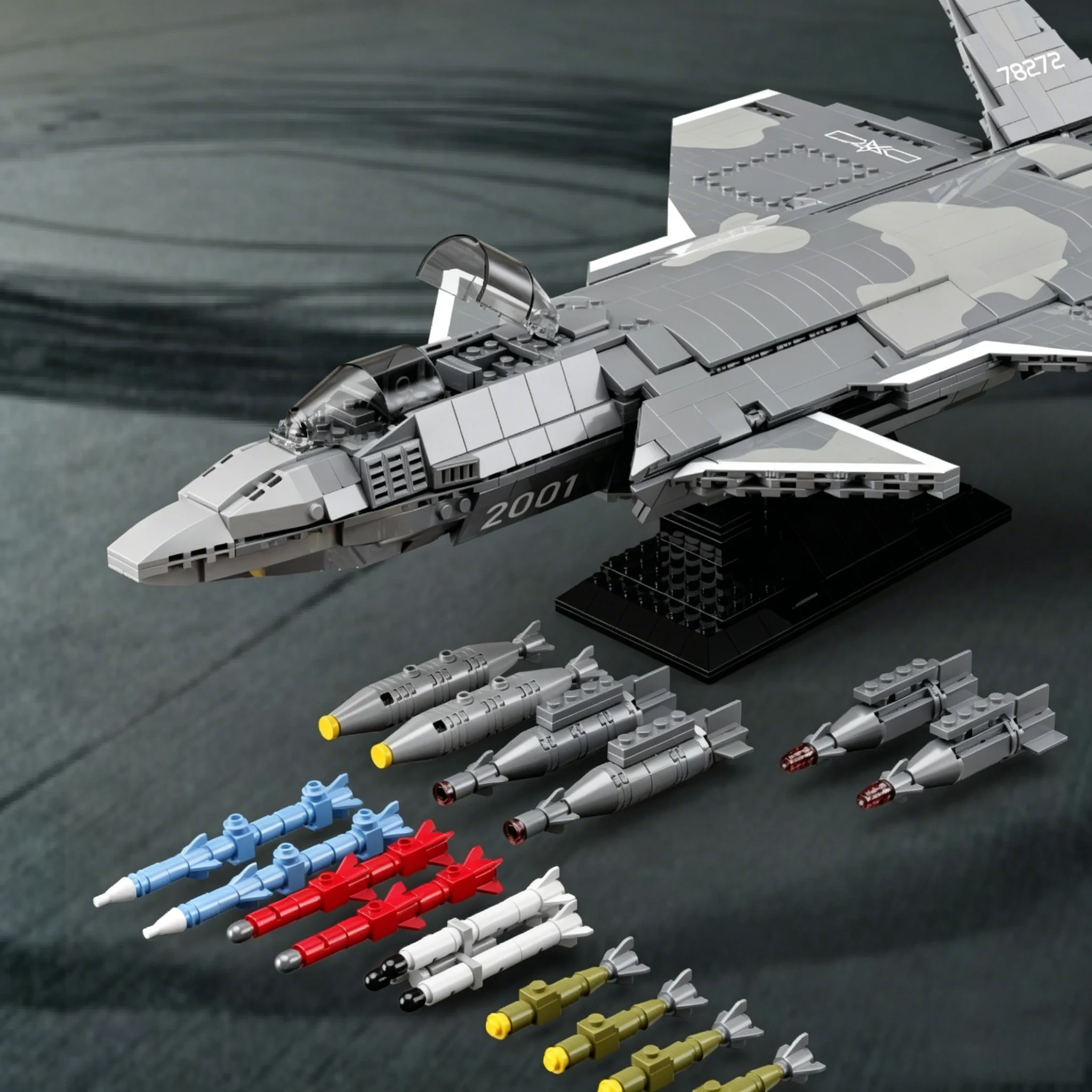 Bloques de construcción del avión J-20 para niños – juguete educativo - imagen 5