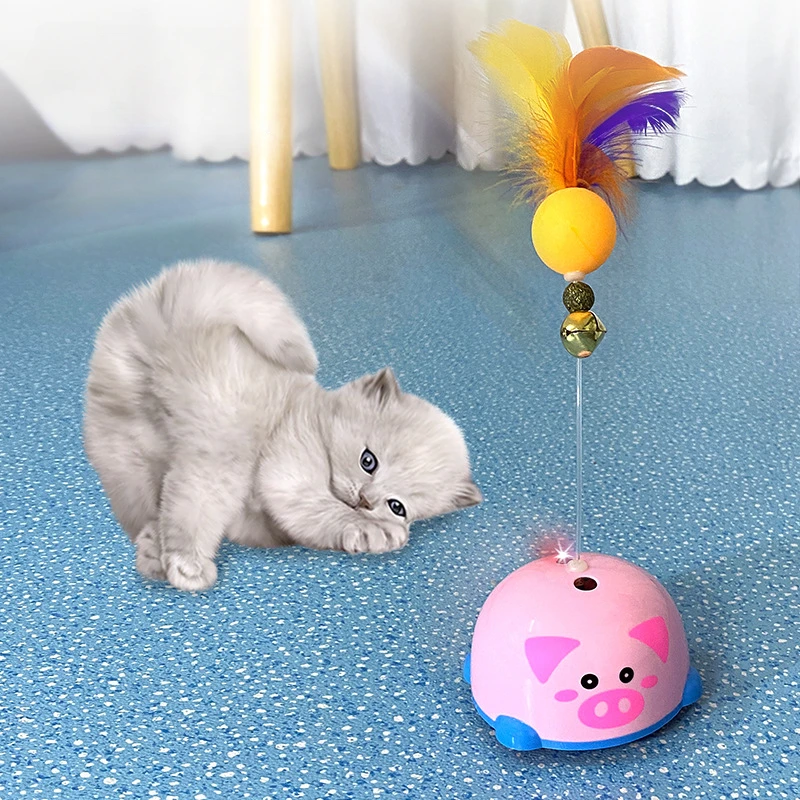Juguete interactivo con plumas para gatos – Movimiento automático oscilante - imagen 3