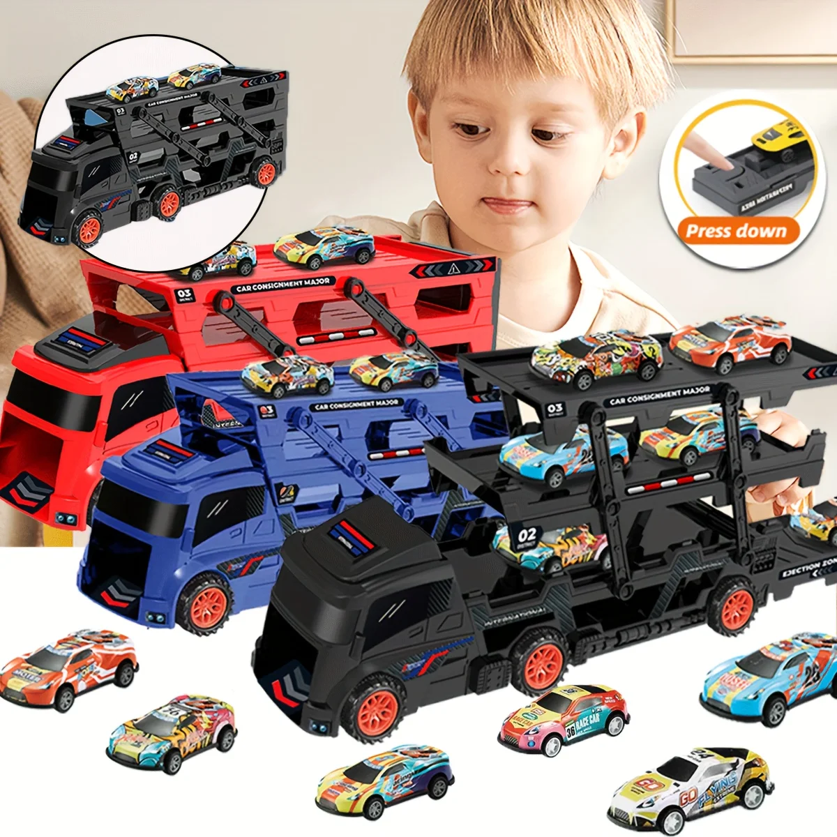 Camión de juguete transformable con contenedor para niños - imagen 4