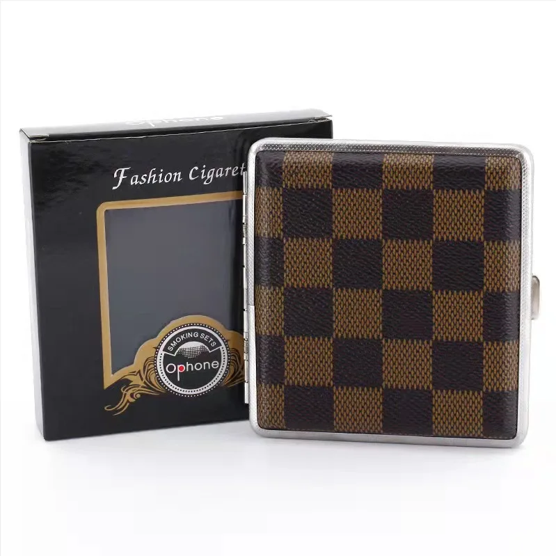 Estuche para cigarrillos retro de acero inoxidable con funda - imagen 5
