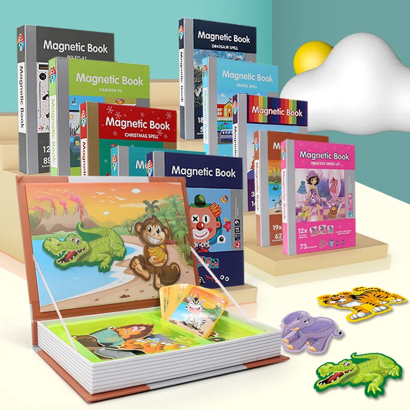 Libro magnético Montessori – Juguete educativo con puzles 3D