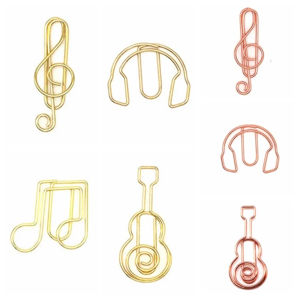 Marcapáginas metálicos musicales con forma de nota y guitarra - imagen 5