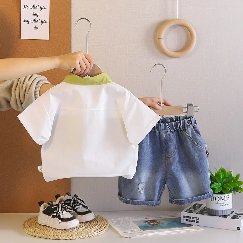 MILANCEL conjunto de verano para niños con camisa y pantalón vaquero - imagen 5