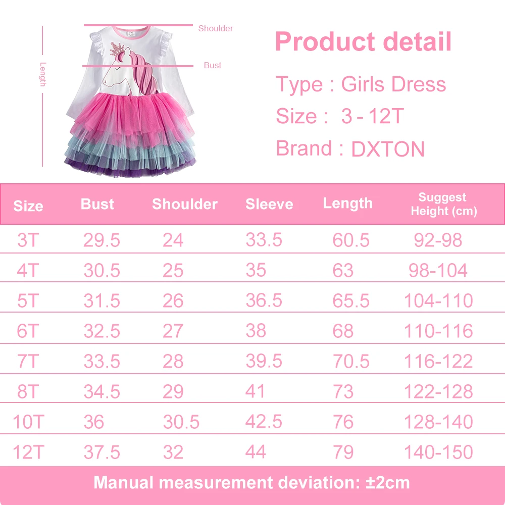 DXTON vestido niña de malla en capas blanco para otoño - imagen 5