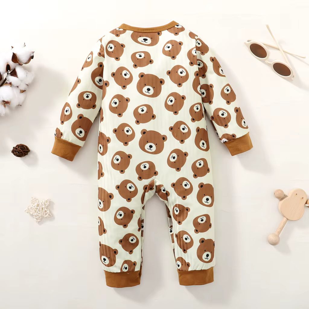 Pelele manga larga para bebé con estampado de oso – 0-18 meses - imagen 2