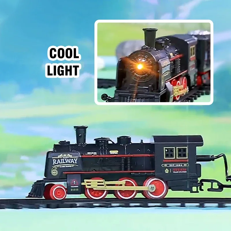 Coches de juguete y tren eléctrico retro a escala miniatura - imagen 4