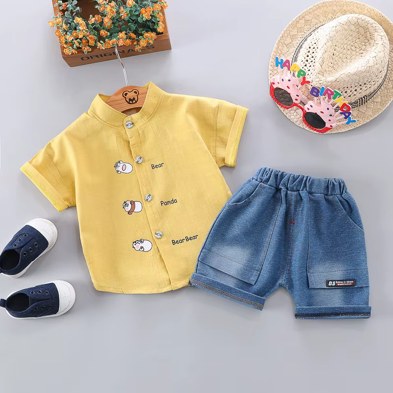 Conjunto de verano para bebé – Camiseta y shorts de algodón - imagen 2