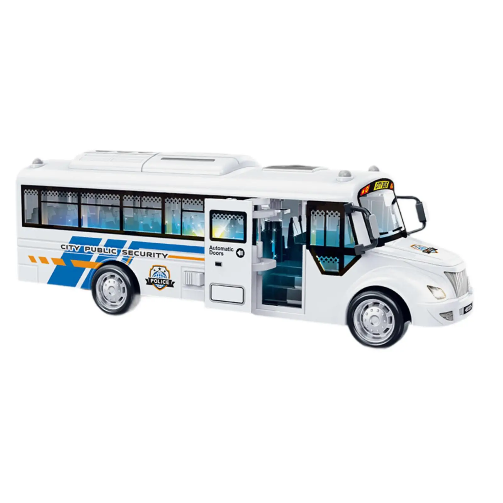 Autobús urbano de juguete con detalles finos para niños
