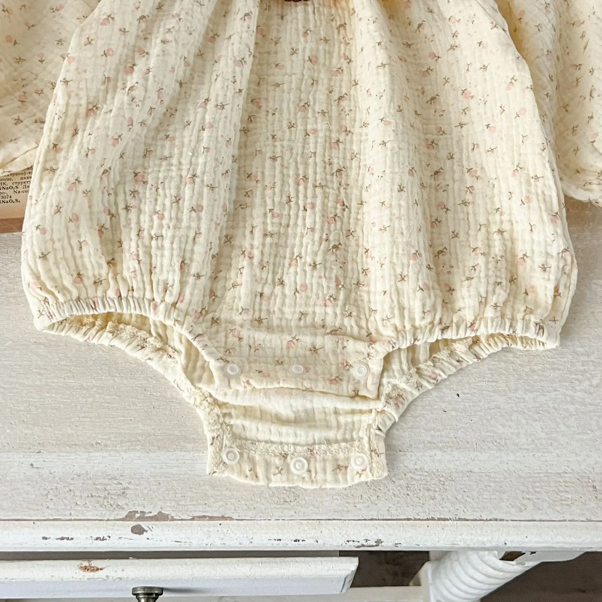 MILANCEL Mono floral para niña – Enterizo suave con cuello loto 0-3 años - imagen 3