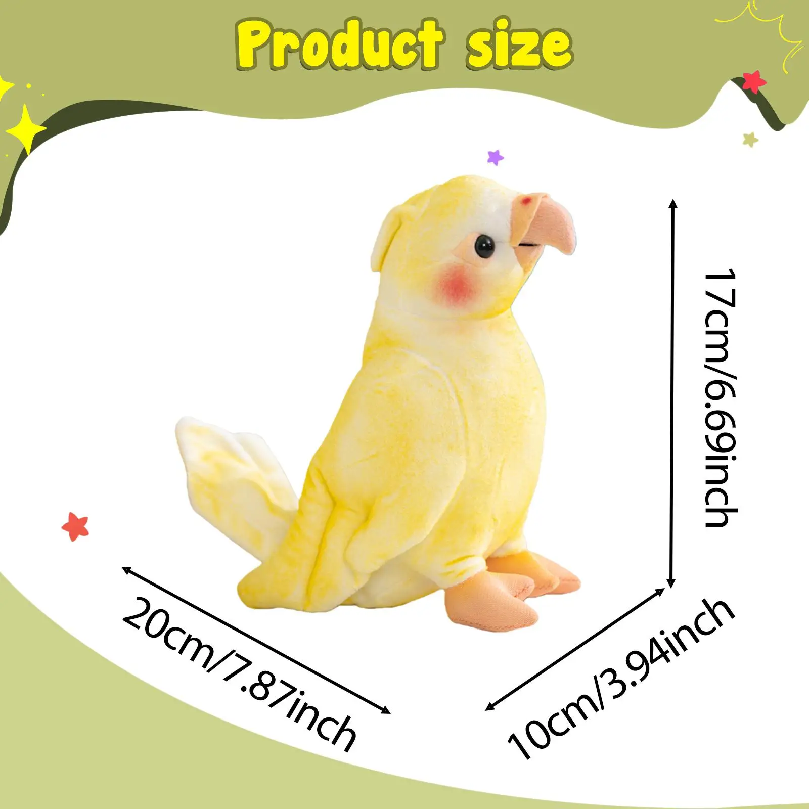 Peluche de loro amarillo suave para niños y decoración infantil - imagen 2