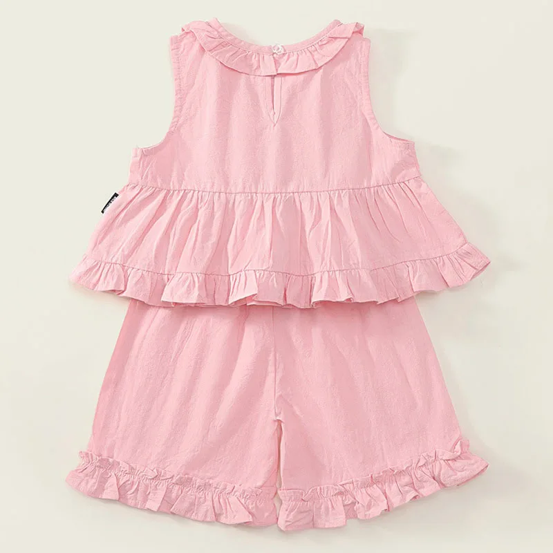 Conjunto de verano bebé sin mangas con flores y pantalón corto - imagen 3