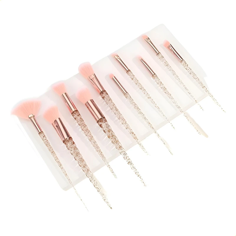 Brochas de maquillaje roscadas con mango espiral de cristal - imagen 4
