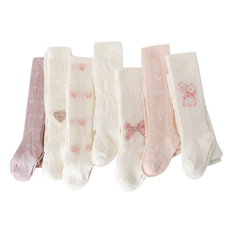 Pantimedias de malla bebé con lazo para niña, primavera-verano - imagen 3