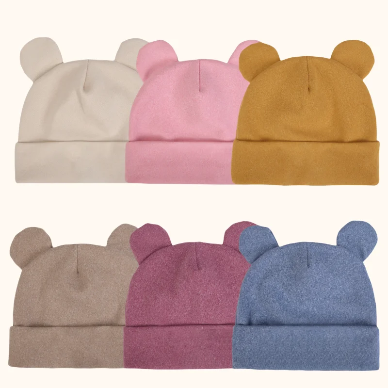 Gorro turbante con orejas de oso para bebé - Cachemira sintética