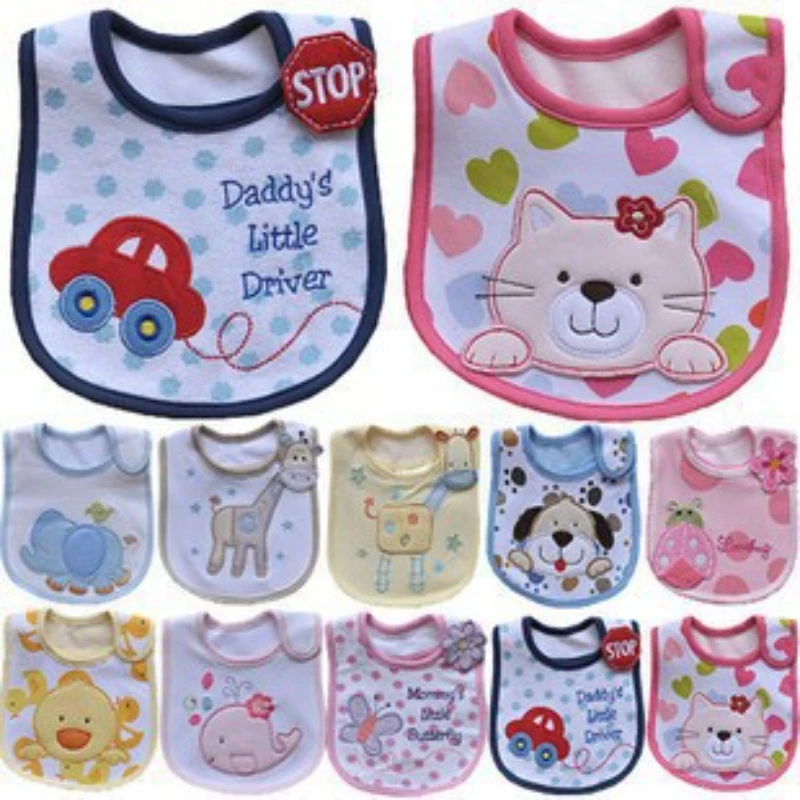 Babero bordado antisaliva para bebés – Estampado animado - imagen 4